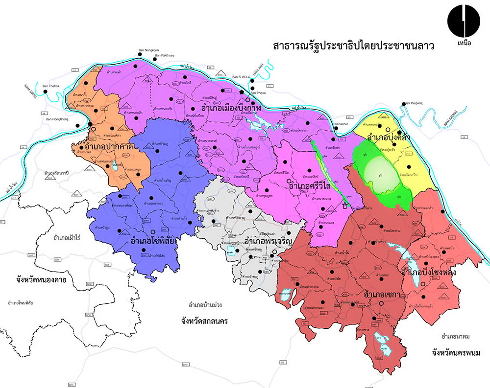 แผนที่จังหวัดบึงกาฬ