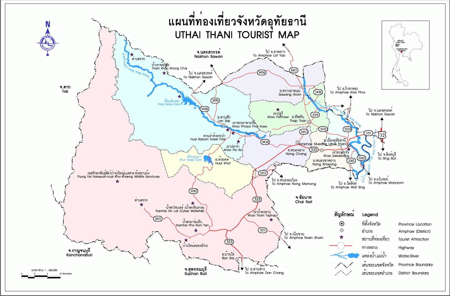 แผนที่จังหวัดอุทัยธานี