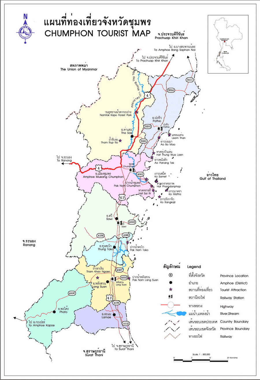 แผนที่จังหวัดชุมพร